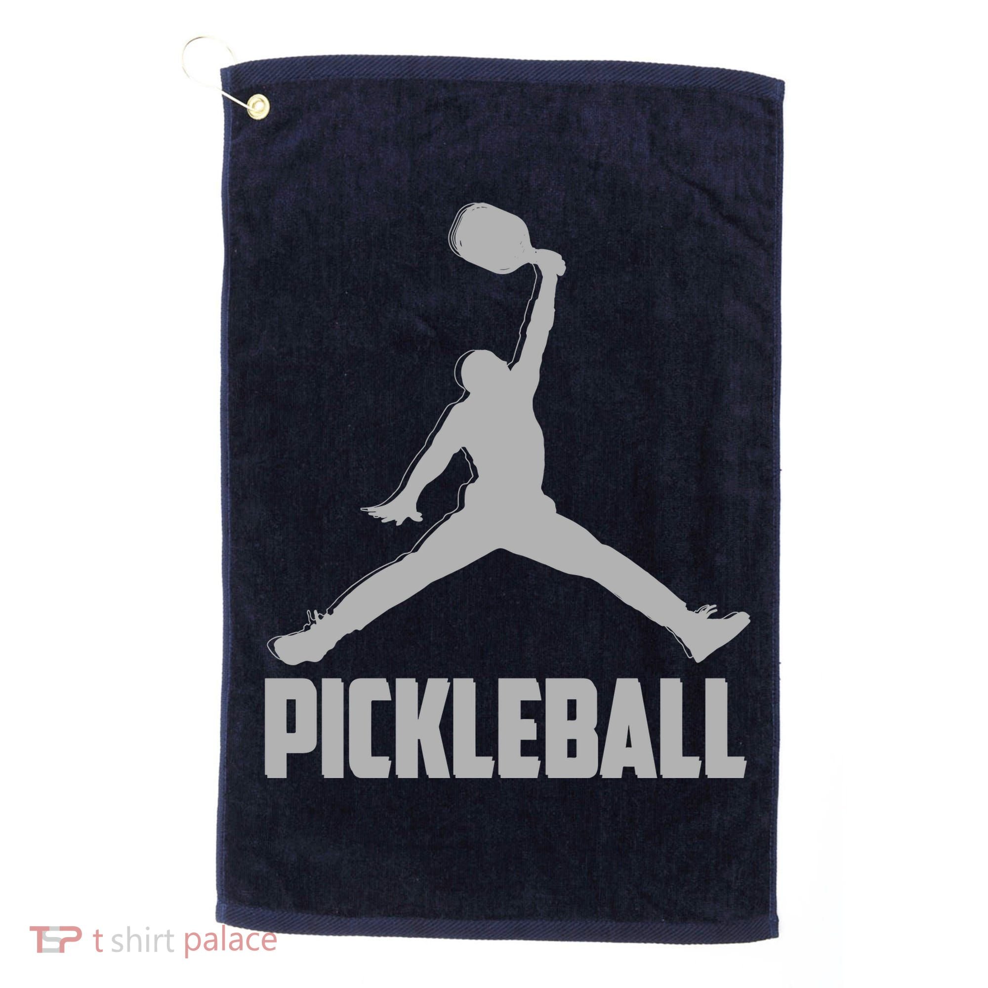 Silver Pickleball Sports Logo Golf Towel