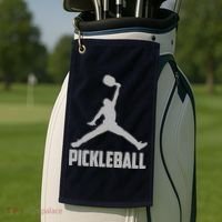 Silver Pickleball Sports Logo Golf Towel thumb 2