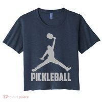 Silver Pickleball Sports Logo Women's Crop Top Tee thumb 0