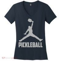 Silver Pickleball Sports Logo Women's V-Neck T-Shirt thumb 0