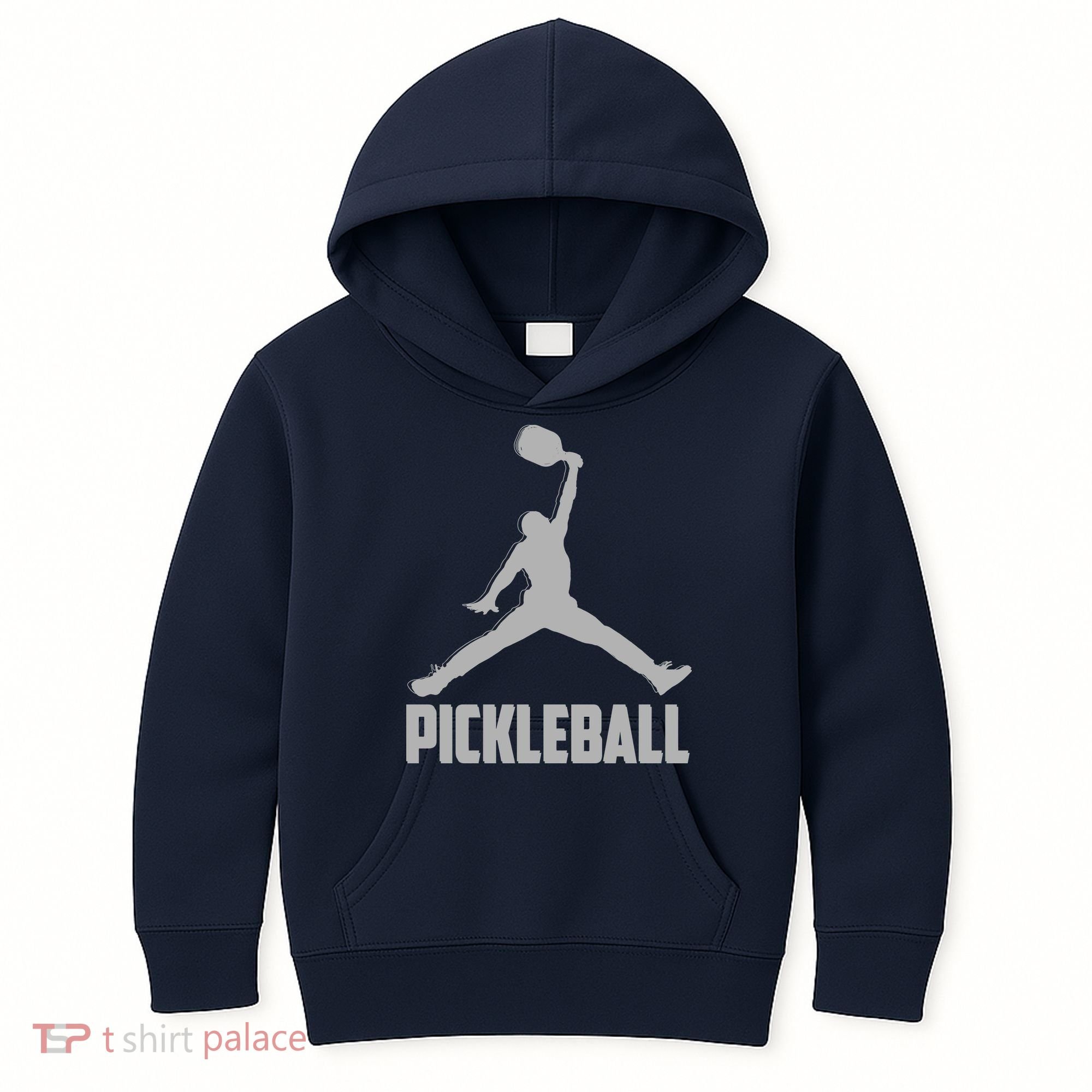 Silver Pickleball Sports Logo Kids Hoodie