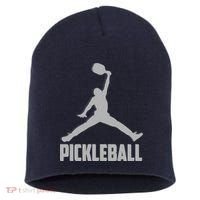 Silver Pickleball Sports Logo Short Acrylic Beanie thumb 0