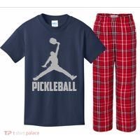 Silver Pickleball Sports Logo Kids Plaid Pajama Set thumb 0