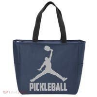 Silver Pickleball Sports Logo Tote Bag thumb 0