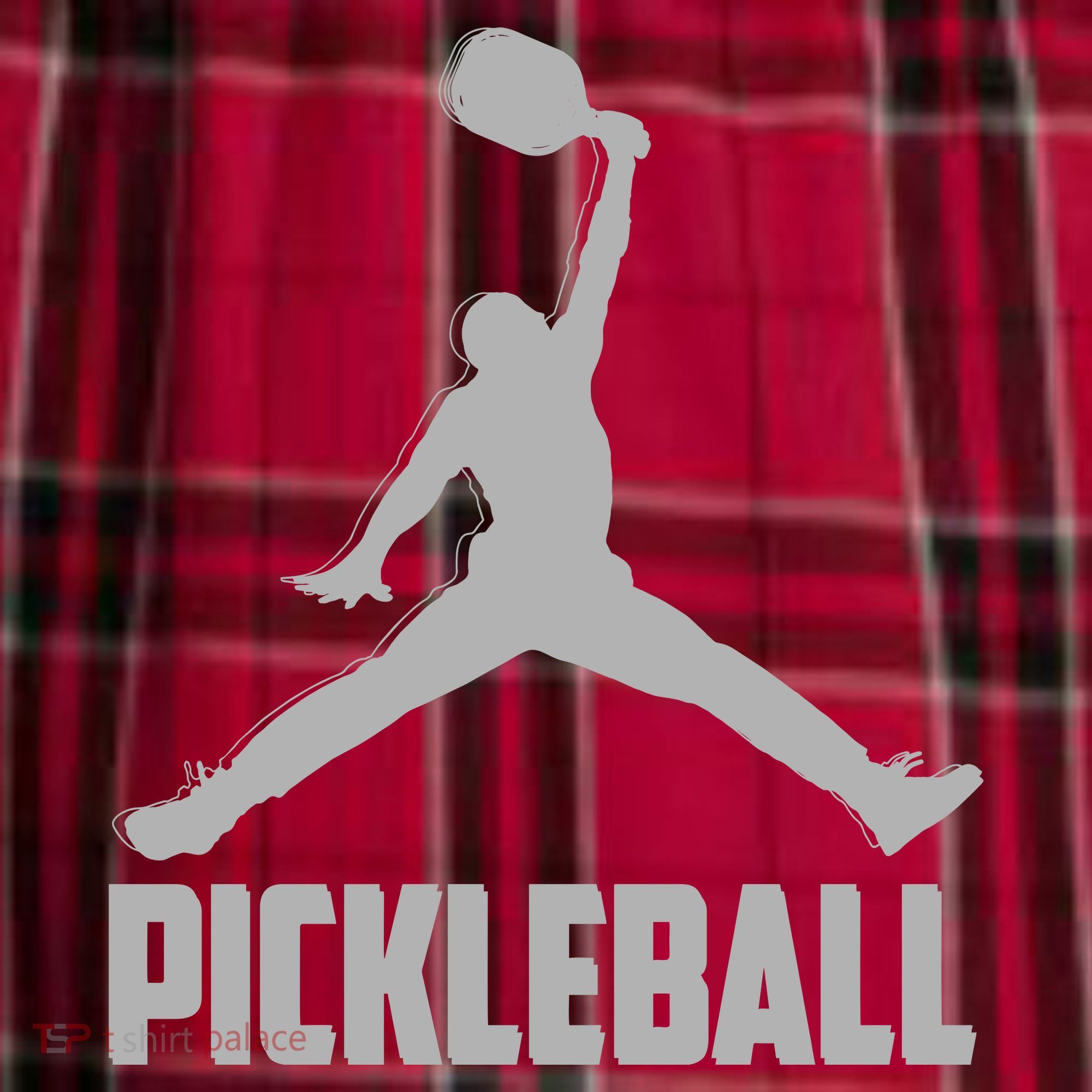 Silver Pickleball Sports Logo Women's Flannel Plaid Pajama Pants