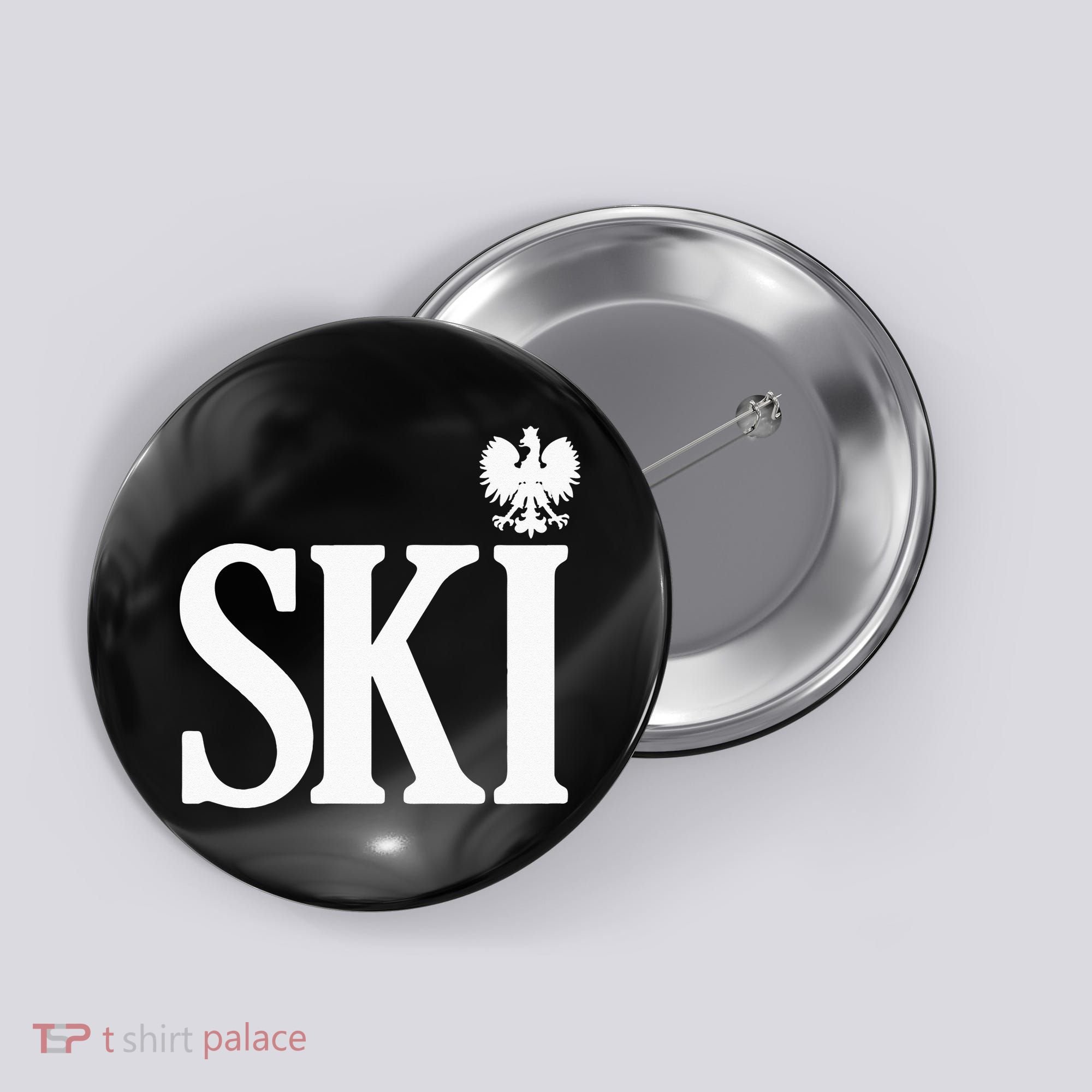 SKI Polish Surnames Ending Polish Eagle Dyngus Day Button