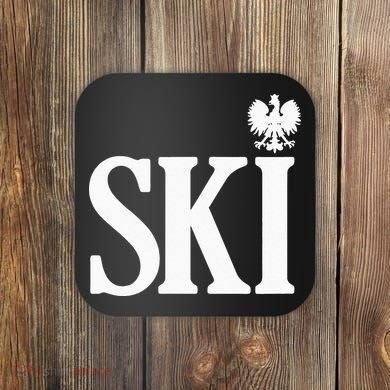 SKI Polish Surnames Ending Polish Eagle Dyngus Day Coaster