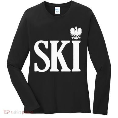 SKI Polish Surnames Ending Polish Eagle Dyngus Day Women's Long Sleeve Shirt