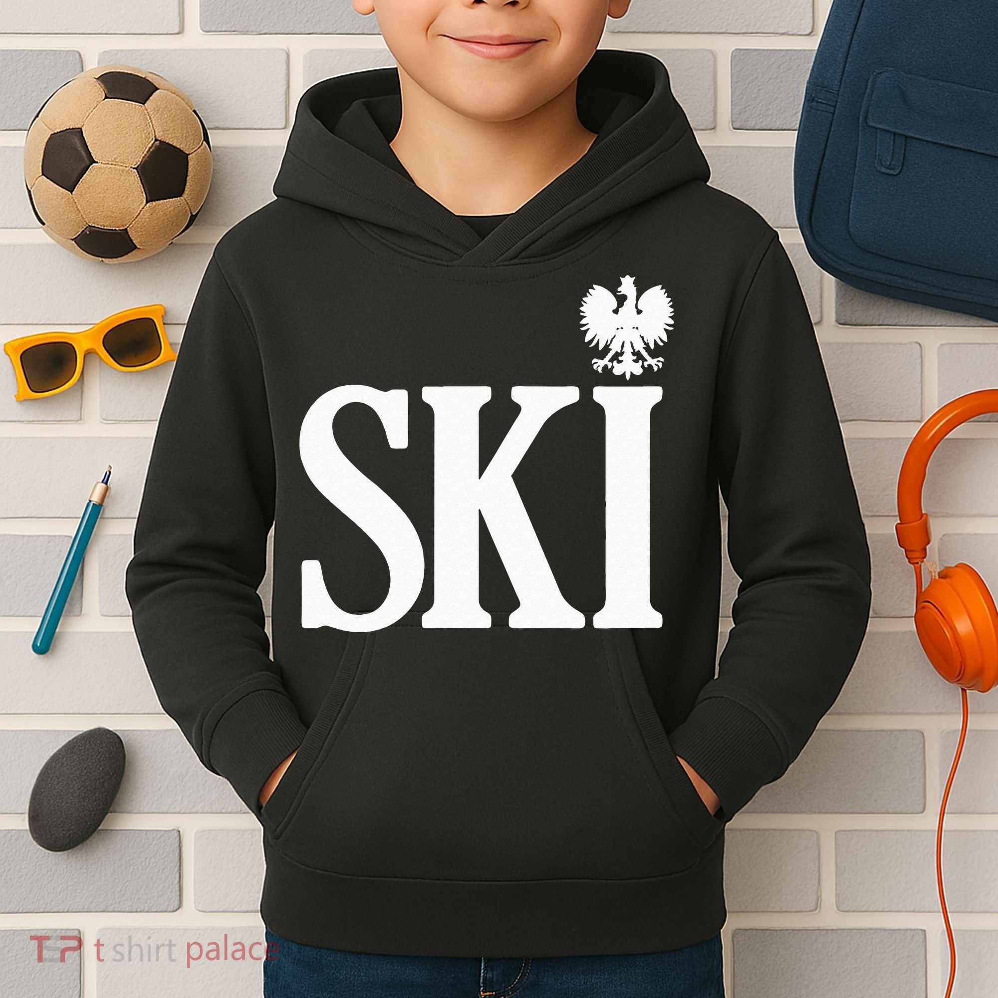 SKI Polish Surnames Ending Polish Eagle Dyngus Day Kids Hoodie