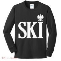SKI Polish Surnames Ending Polish Eagle Dyngus Day Kids Long Sleeve Shirt thumb 0