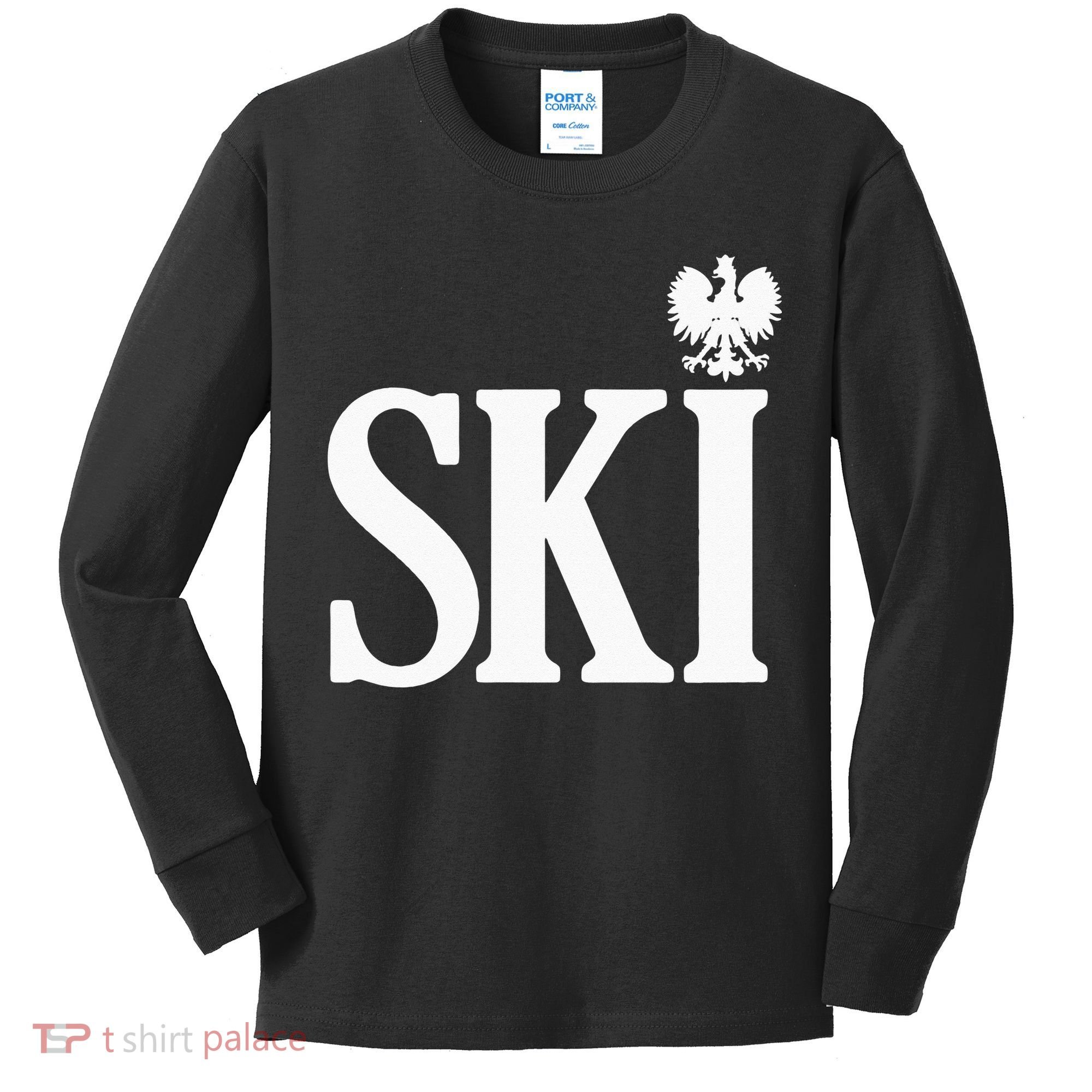 SKI Polish Surnames Ending Polish Eagle Dyngus Day Kids Long Sleeve Shirt
