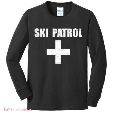 Ski Patrol Skiing First Aid Winter Gift Kids Long Sleeve Shirt