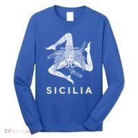 Sicilian Pride Sicilia Sicilian Flag Trinacria Faded Meaningful Gift Long Sleeve Shirt thumb 0