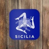Sicilian Pride Sicilia Sicilian Flag Trinacria Faded Meaningful Gift Coaster thumb 0