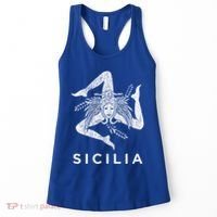 Sicilian Pride Sicilia Sicilian Flag Trinacria Faded Meaningful Gift Women's Tank Top thumb 0