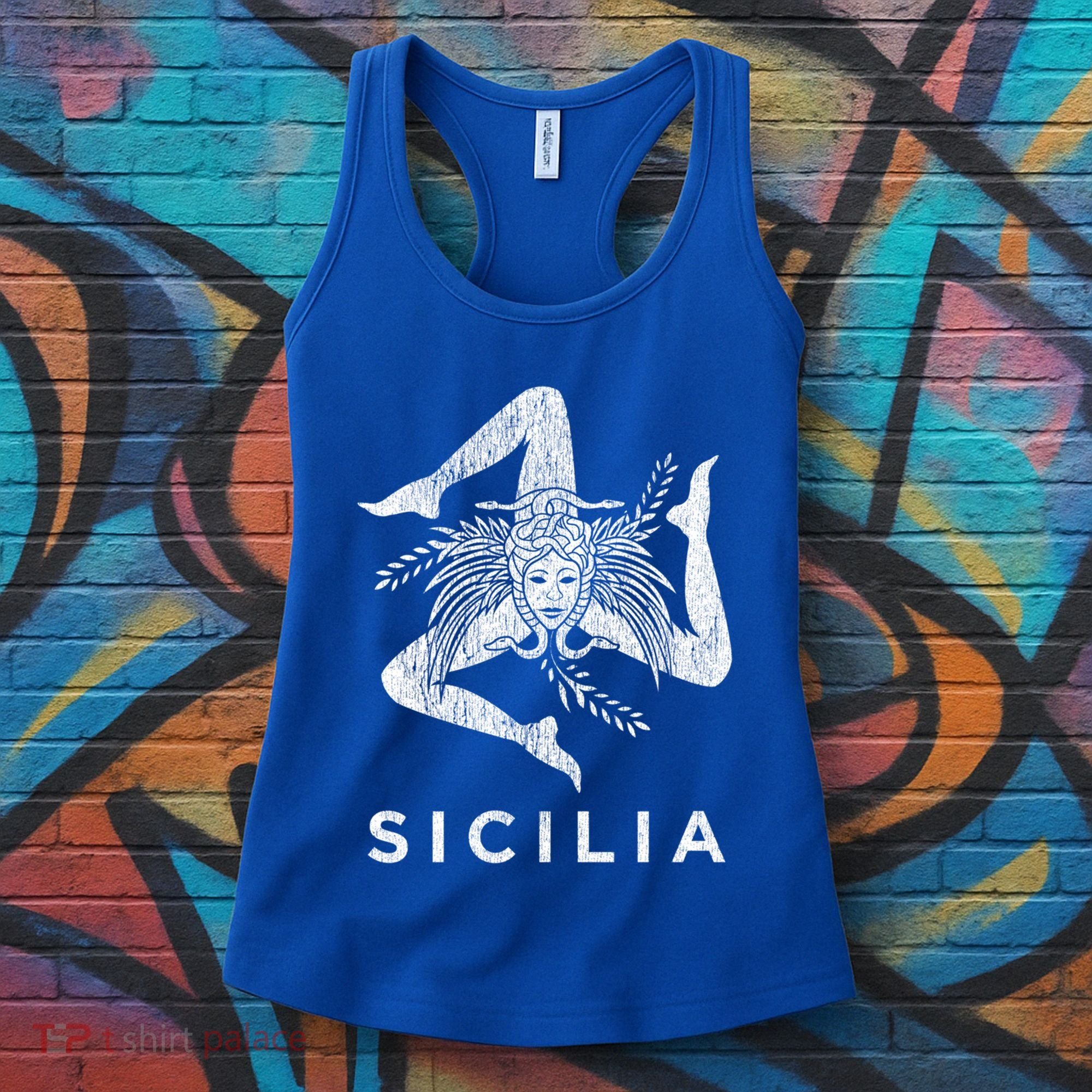 Sicilian Pride Sicilia Sicilian Flag Trinacria Faded Meaningful Gift Women's Tank Top