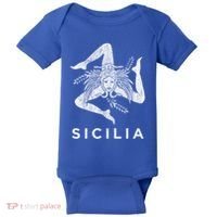 Sicilian Pride Sicilia Sicilian Flag Trinacria Faded Meaningful Gift Baby Bodysuit thumb 0