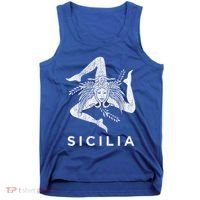 Sicilian Pride Sicilia Sicilian Flag Trinacria Faded Meaningful Gift Tank Top thumb 0