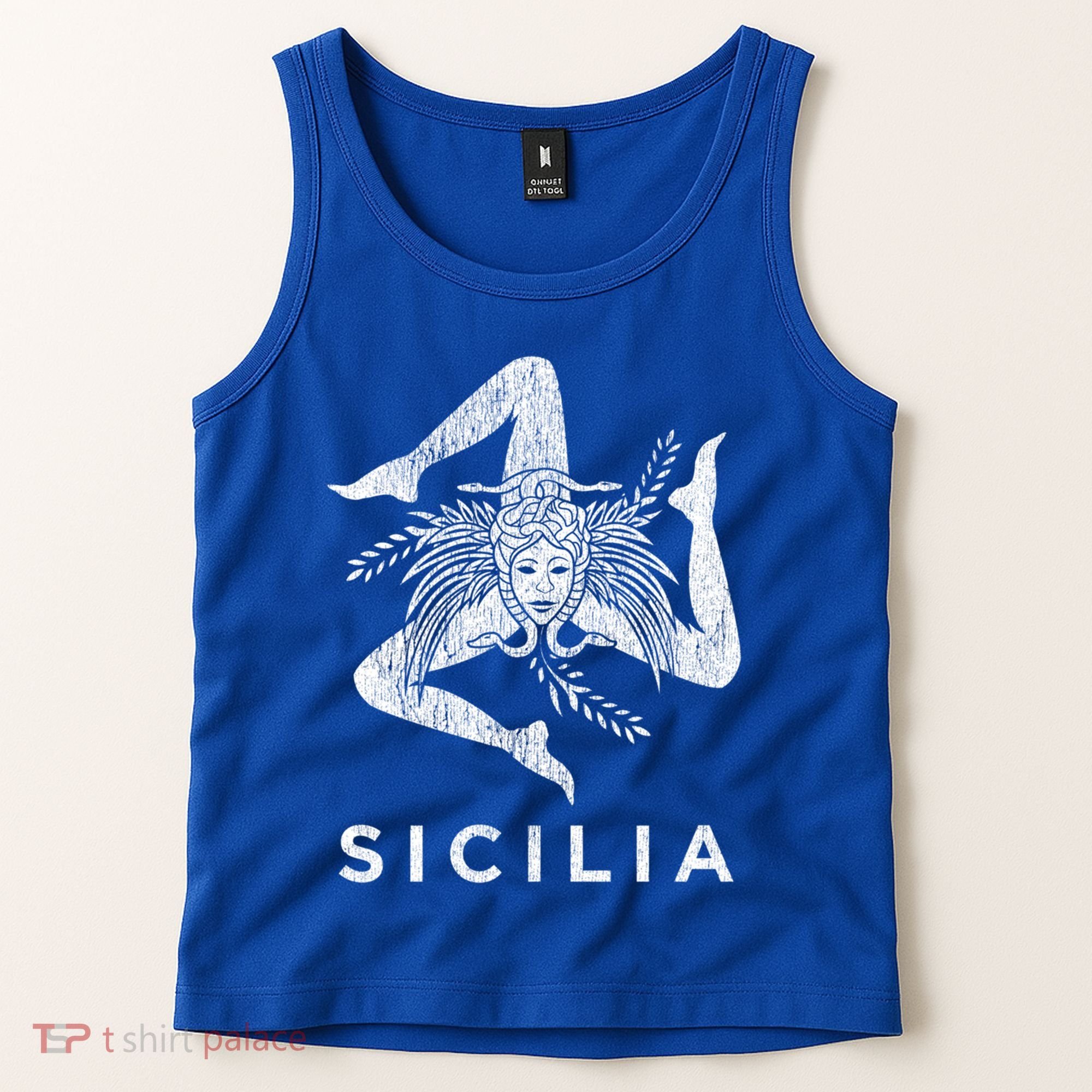 Sicilian Pride Sicilia Sicilian Flag Trinacria Faded Meaningful Gift Tank Top
