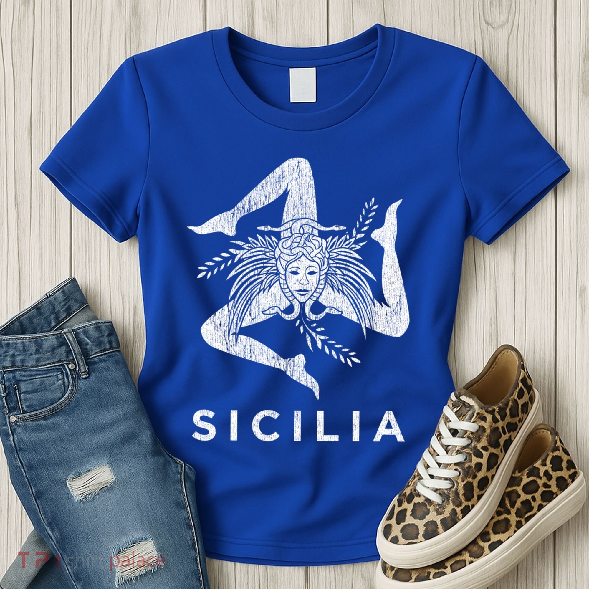 Sicilian Pride Sicilia Sicilian Flag Trinacria Faded Meaningful Gift Women's T-Shirt