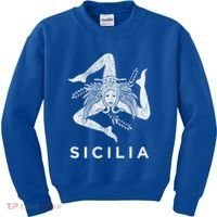 Sicilian Pride Sicilia Sicilian Flag Trinacria Faded Meaningful Gift Kids Sweatshirt thumb 0