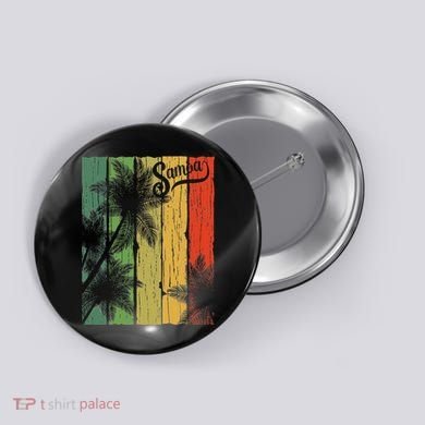 Samoa Palm Scene Casual Wear Polynesian Pride Button