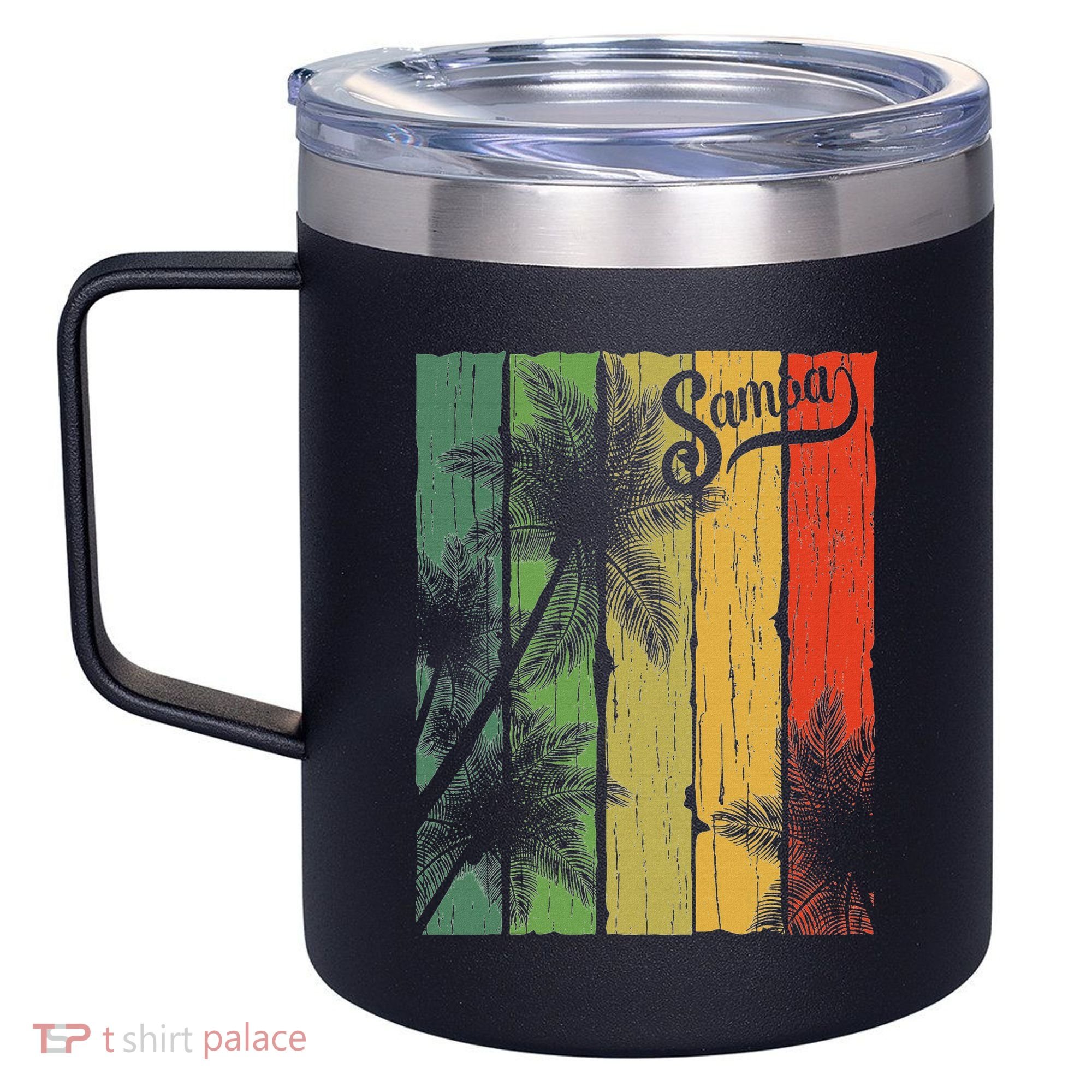 Samoa Palm Scene Casual Wear Polynesian Pride 12oz Stainless Steel Coffee Mug