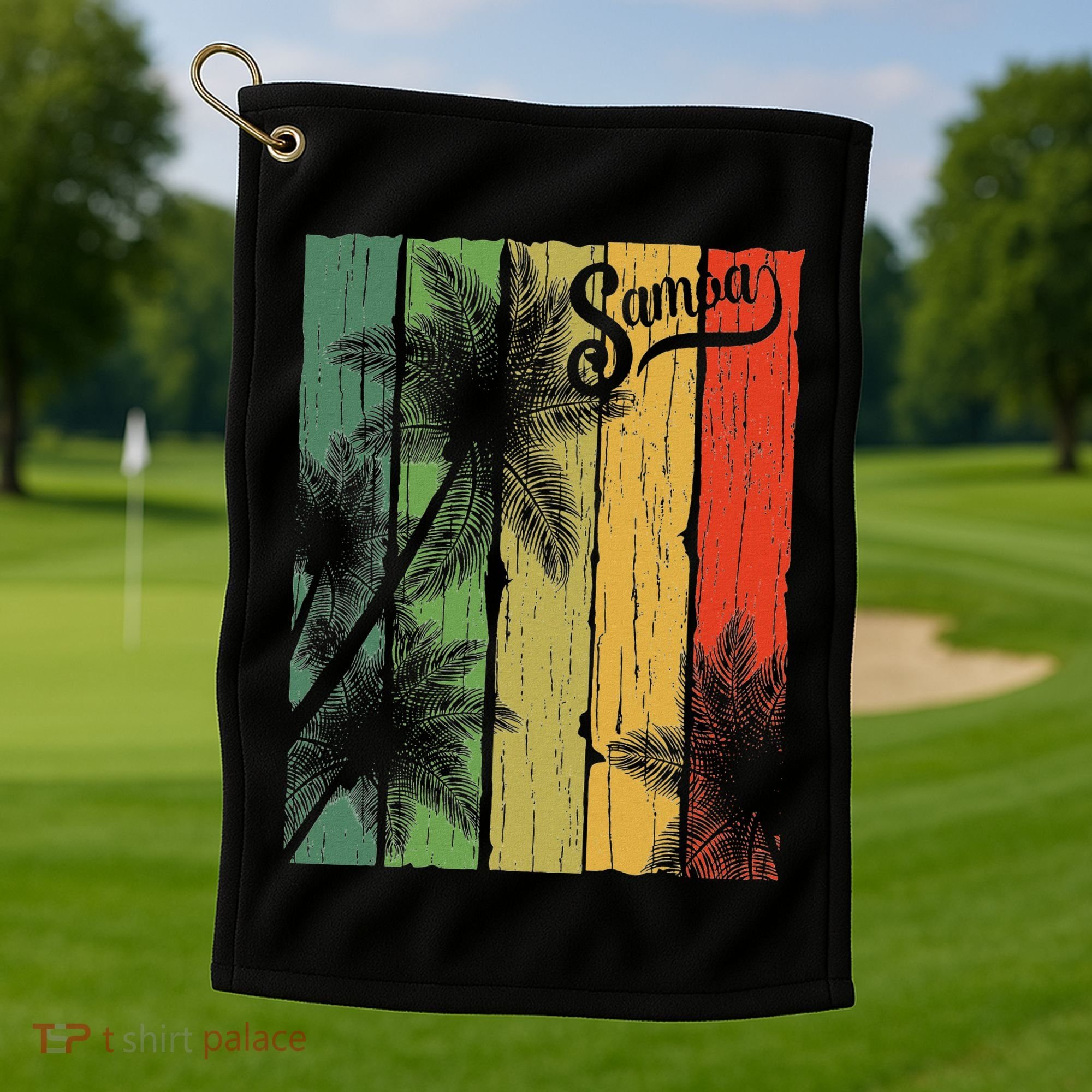 Samoa Palm Scene Casual Wear Polynesian Pride Golf Towel