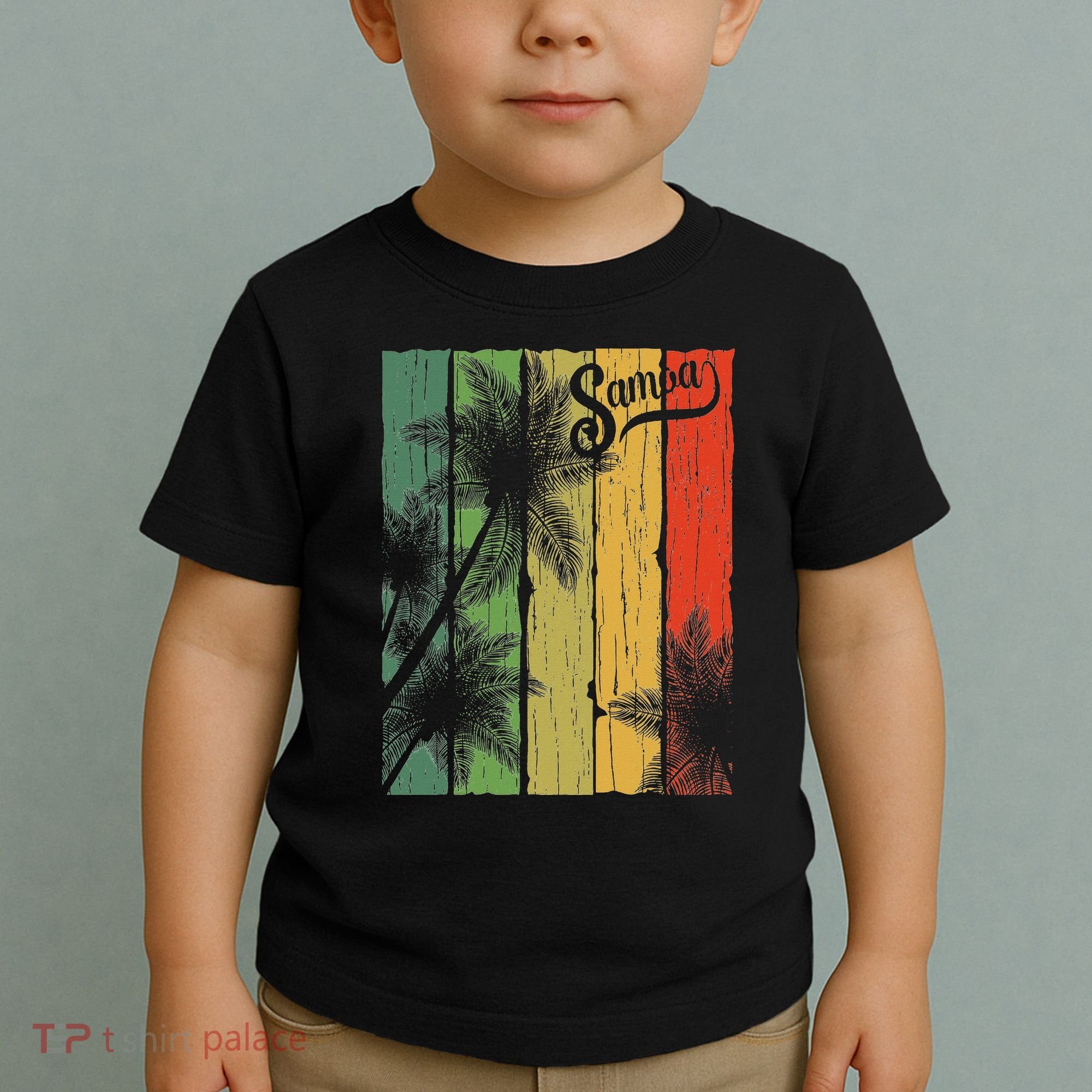 Samoa Palm Scene Casual Wear Polynesian Pride Toddler T-Shirt