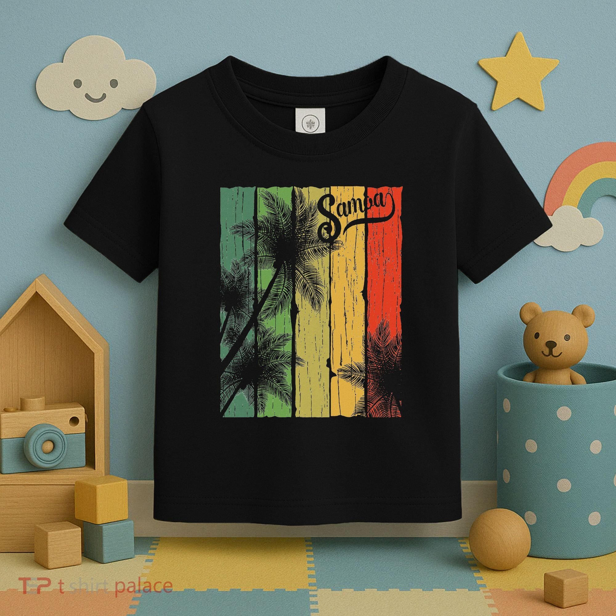 Samoa Palm Scene Casual Wear Polynesian Pride Toddler T-Shirt