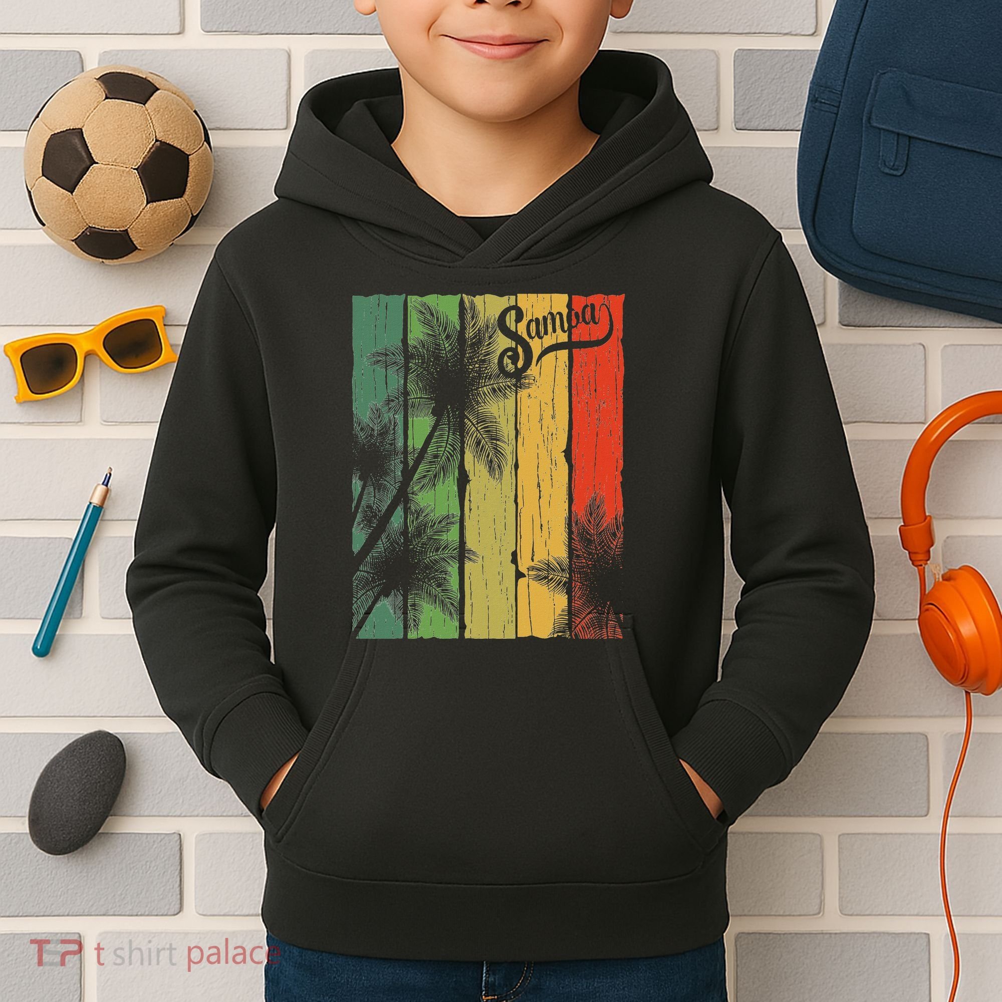 Samoa Palm Scene Casual Wear Polynesian Pride Kids Hoodie