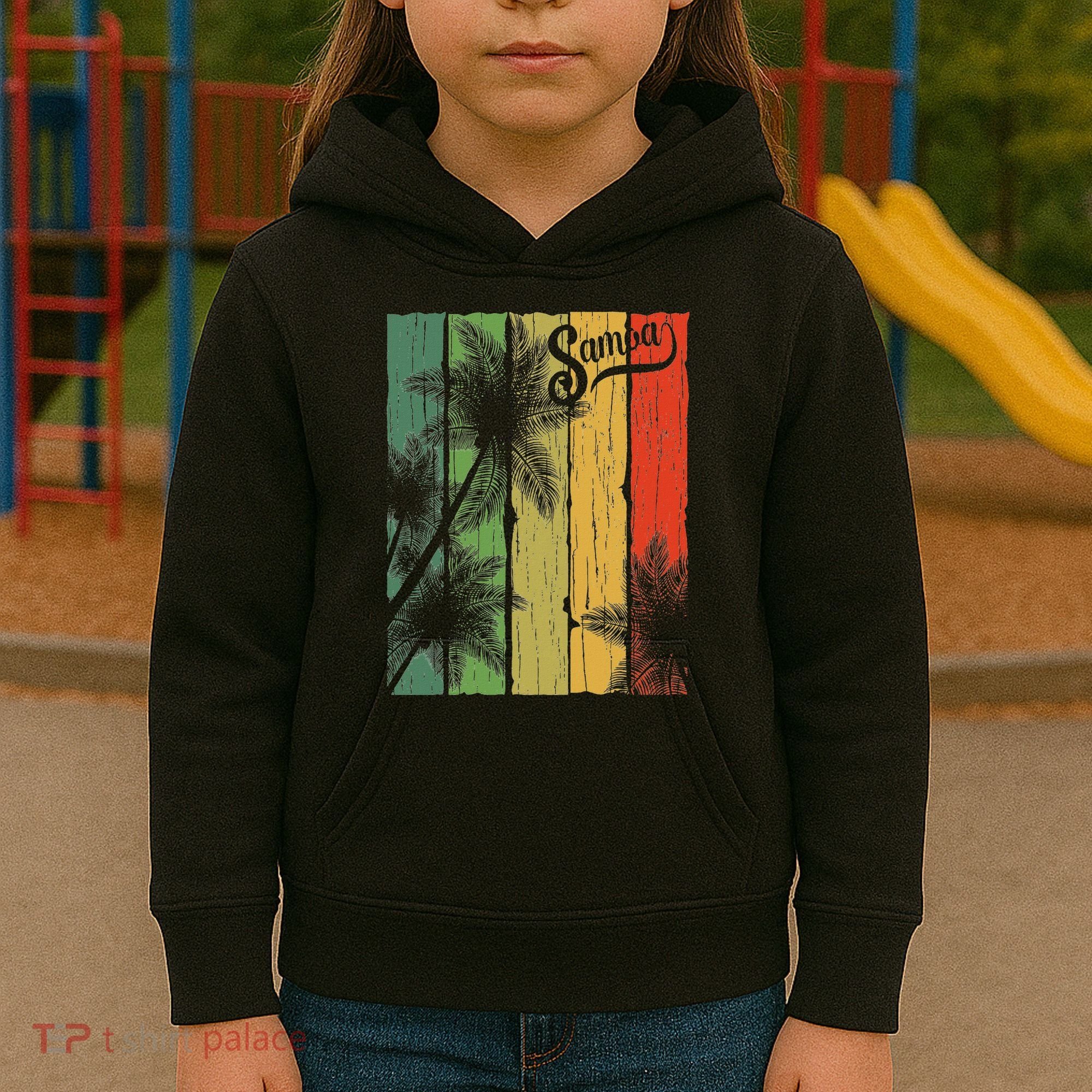 Samoa Palm Scene Casual Wear Polynesian Pride Kids Hoodie