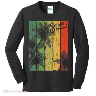 Samoa Palm Scene Casual Wear Polynesian Pride Kids Long Sleeve Shirt