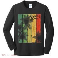 Samoa Palm Scene Casual Wear Polynesian Pride Kids Long Sleeve Shirt thumb 0