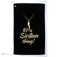 Sicilian Pride Sicilian Horn ItS And Sicilian Thing Golf Towel thumb 0
