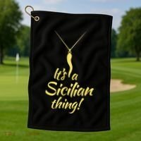 Sicilian Pride Sicilian Horn ItS And Sicilian Thing Golf Towel thumb 1
