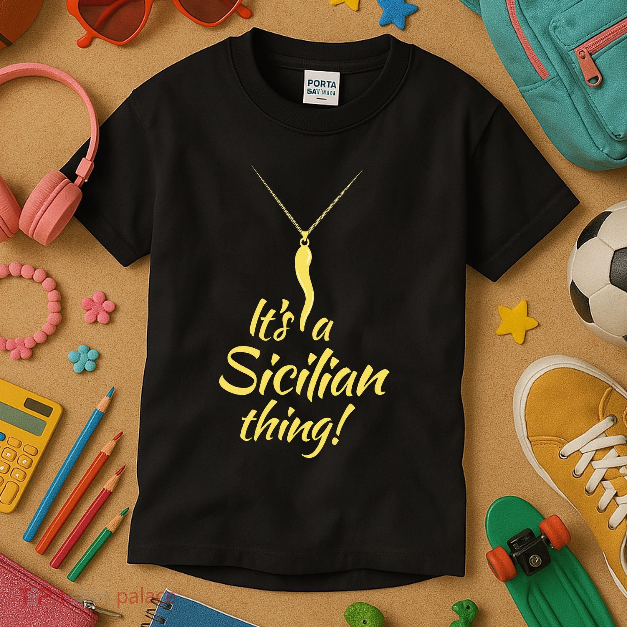 Sicilian Pride Sicilian Horn ItS And Sicilian Thing Kids T-Shirt