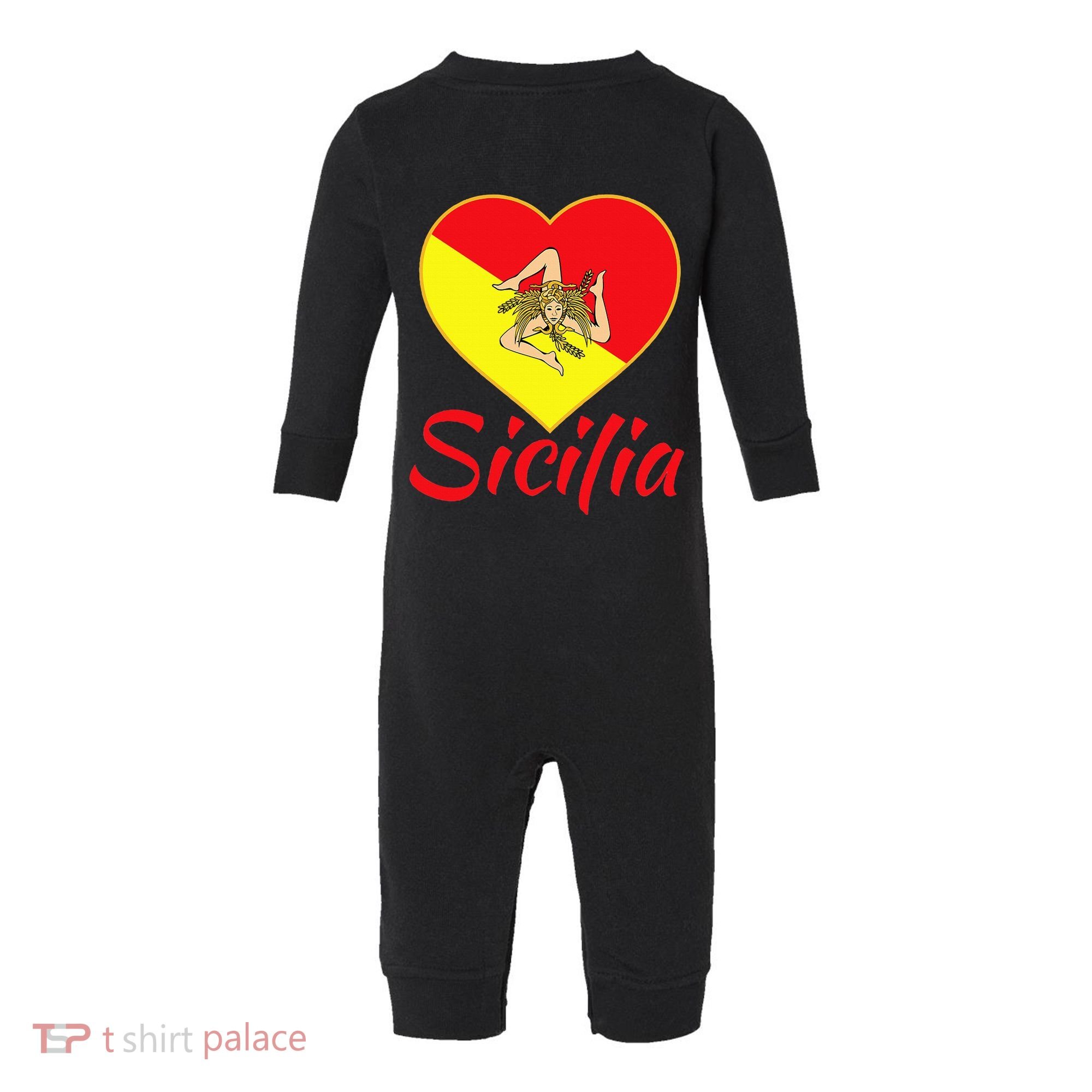 Sicilian Pride Sicilia I Love Sicily Trinacria Infant Fleece One Piece