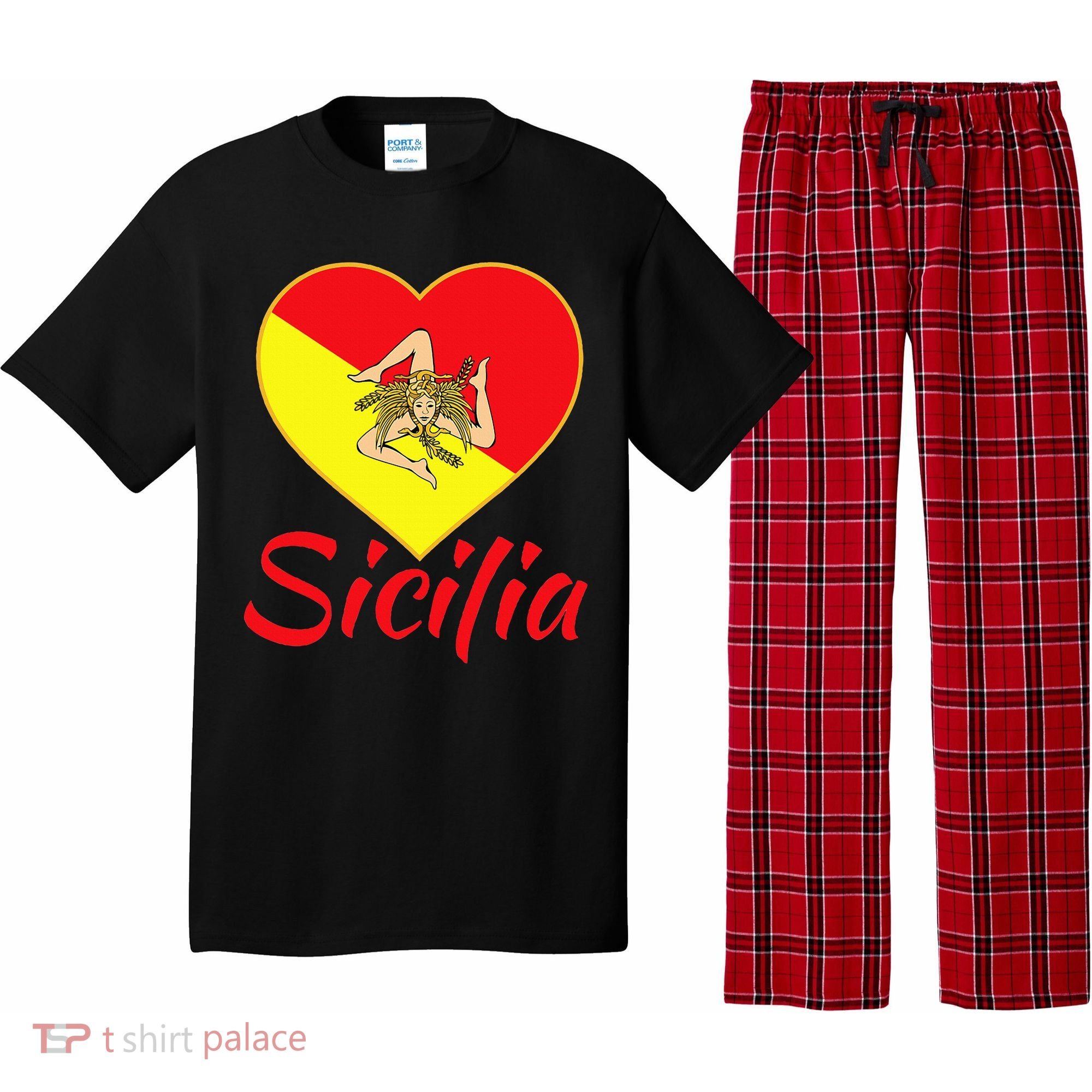 Sicilian Pride Sicilia I Love Sicily Trinacria Pajama Set