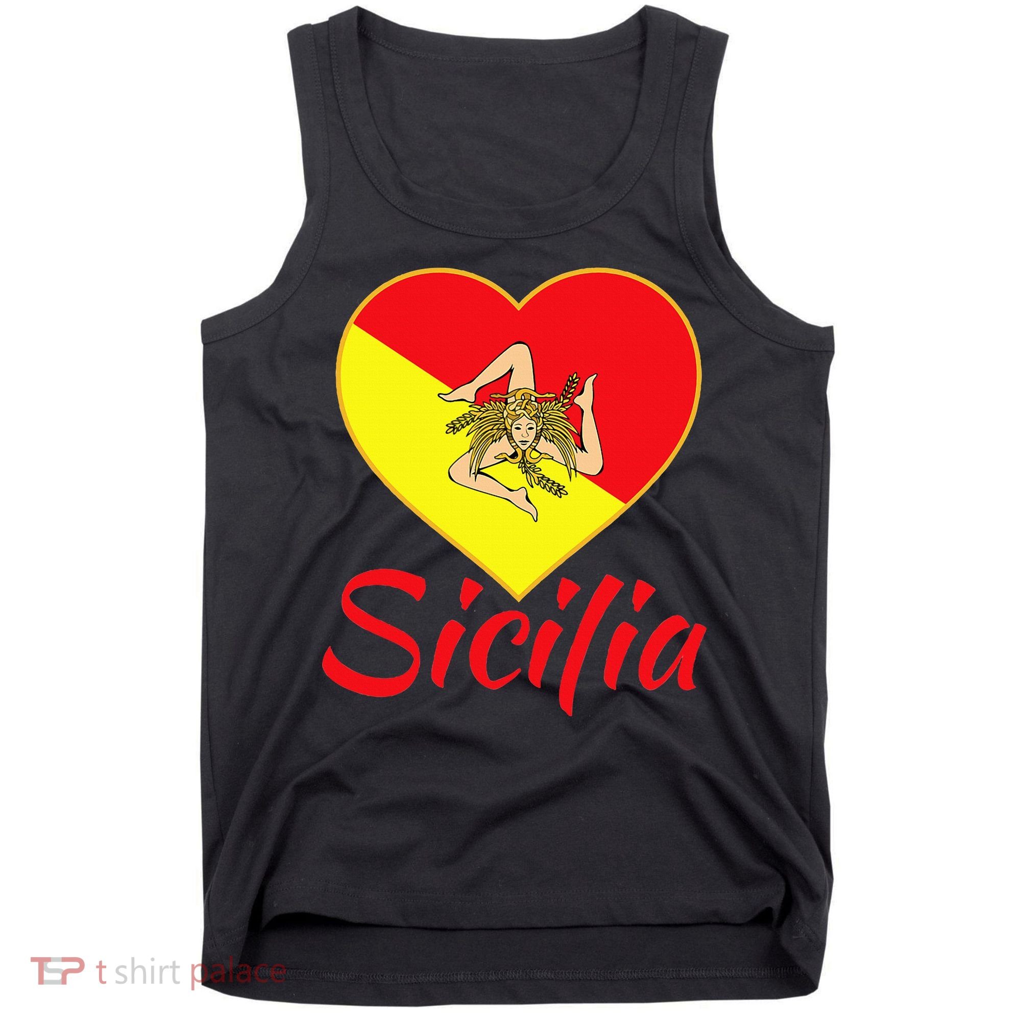 Sicilian Pride Sicilia I Love Sicily Trinacria Tank Top