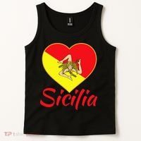 Sicilian Pride Sicilia I Love Sicily Trinacria Tank Top thumb 2
