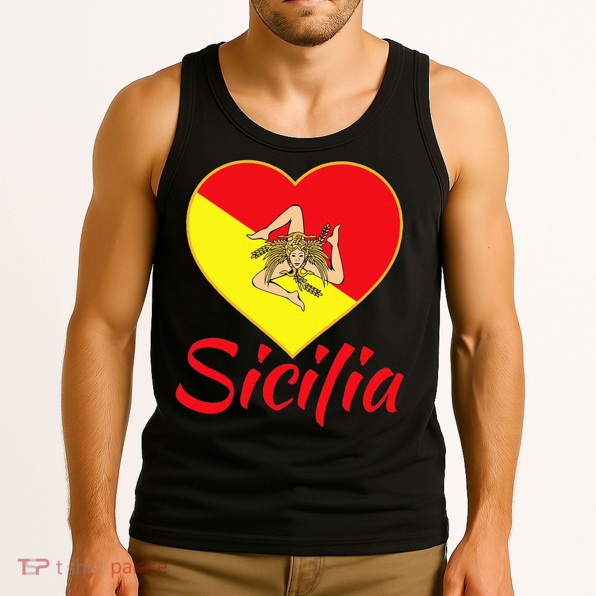 Sicilian Pride Sicilia I Love Sicily Trinacria Tank Top