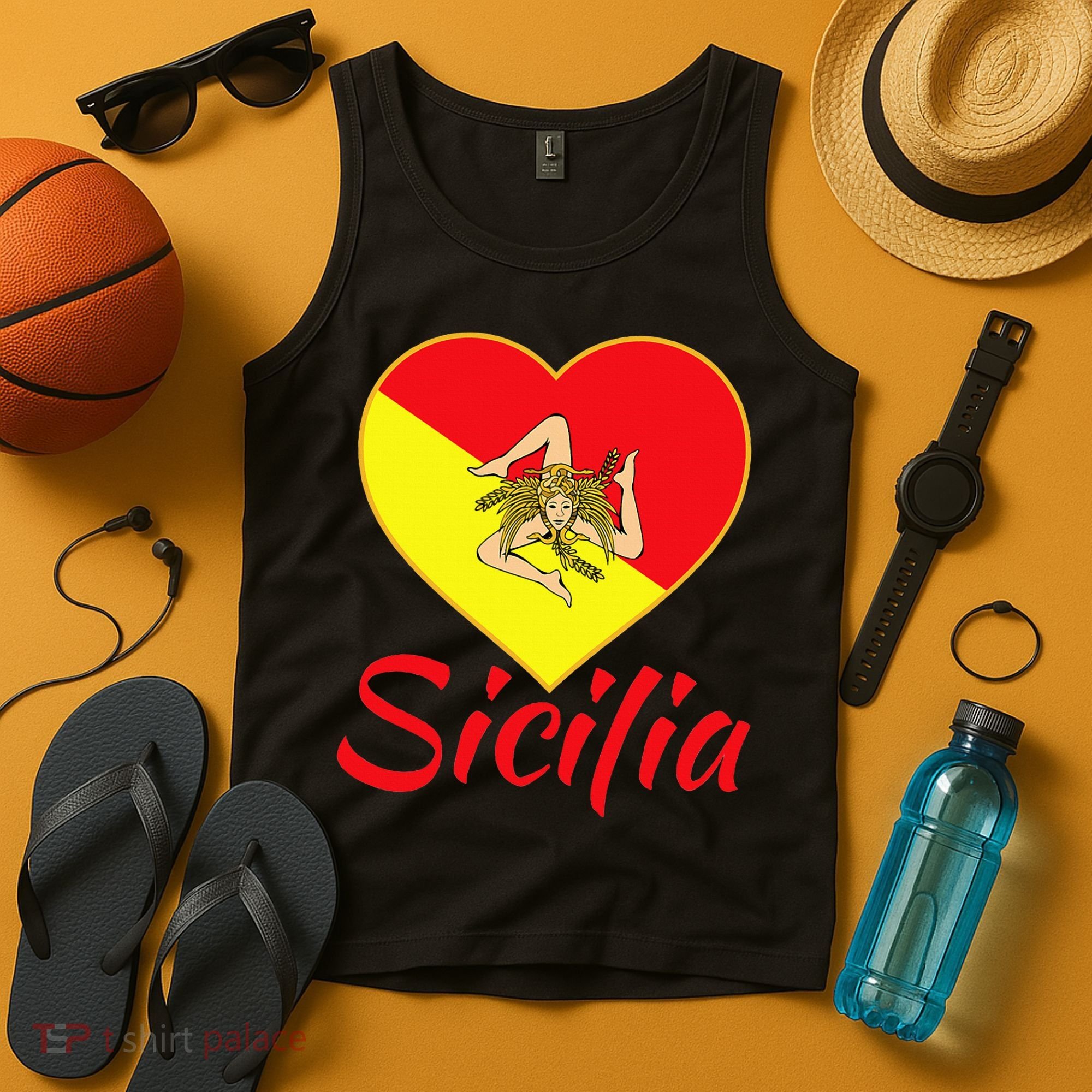 Sicilian Pride Sicilia I Love Sicily Trinacria Tank Top