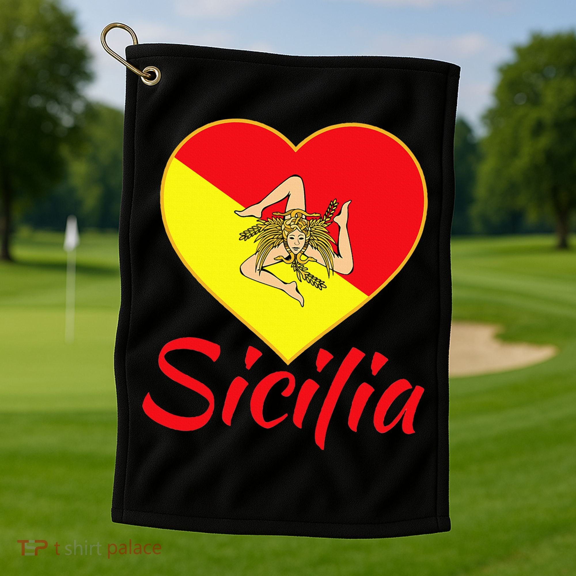 Sicilian Pride Sicilia I Love Sicily Trinacria Golf Towel