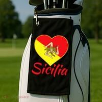 Sicilian Pride Sicilia I Love Sicily Trinacria Golf Towel thumb 2