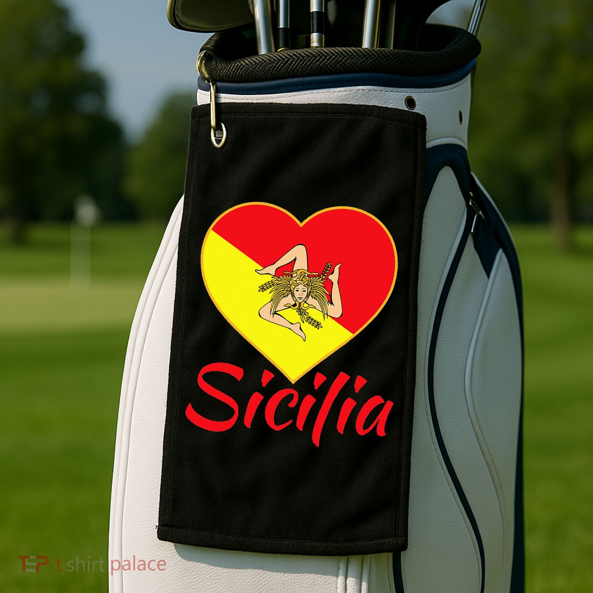 Sicilian Pride Sicilia I Love Sicily Trinacria Golf Towel