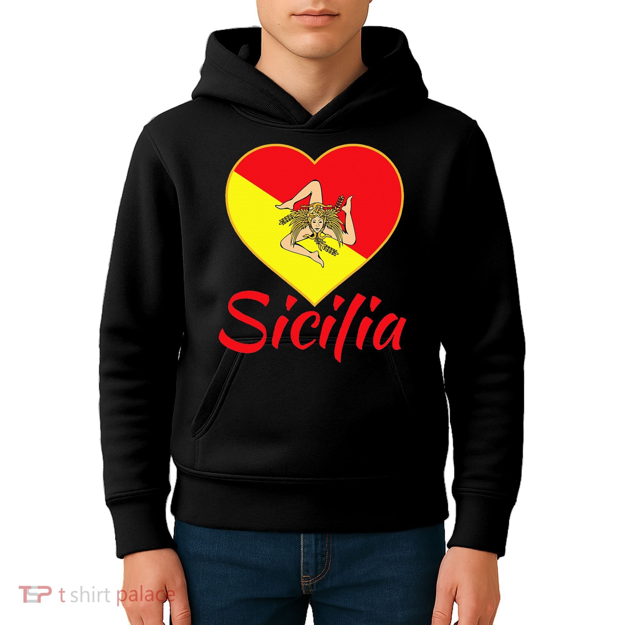 Sicilian Pride Sicilia I Love Sicily Trinacria Kids Hoodie