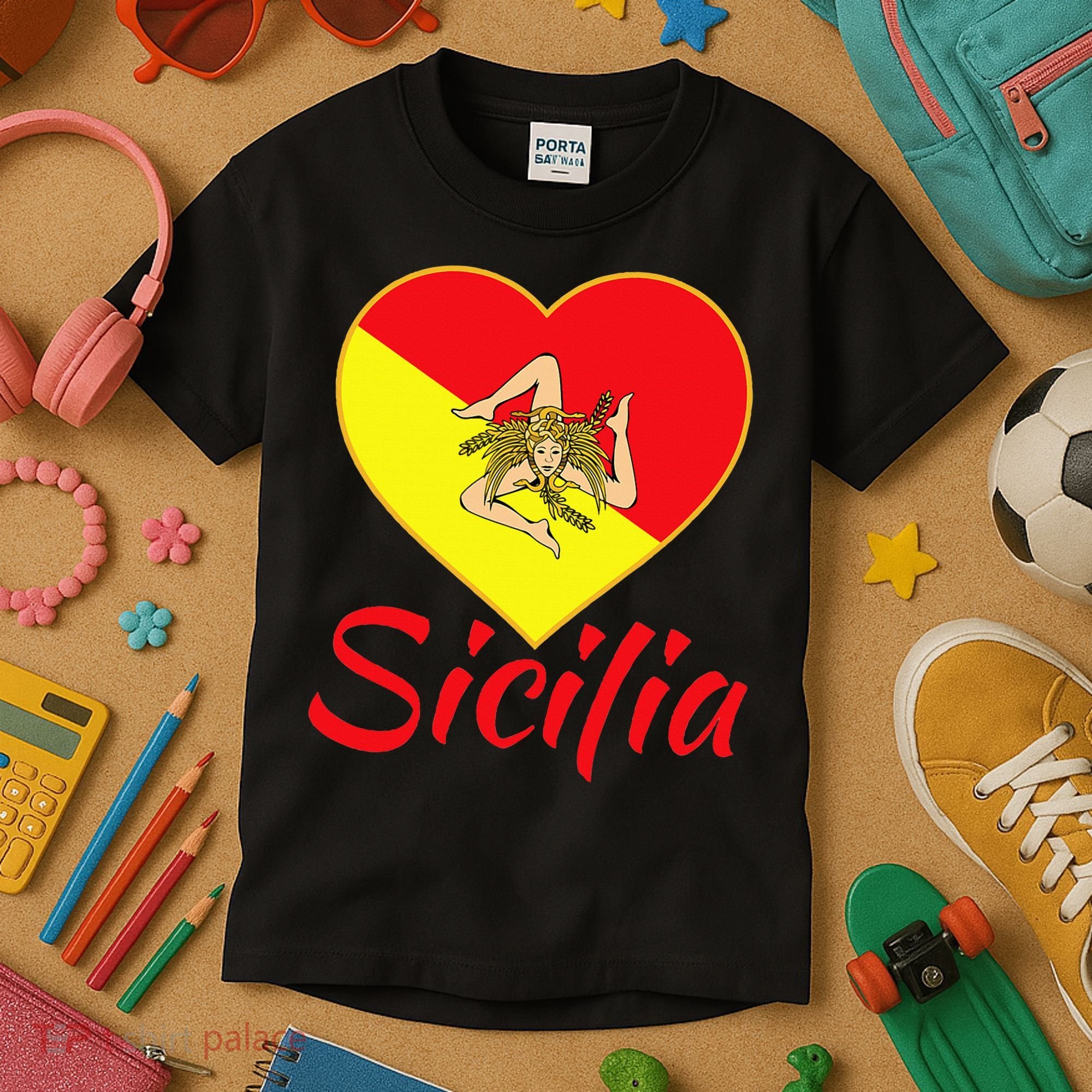 Sicilian Pride Sicilia I Love Sicily Trinacria Kids T-Shirt