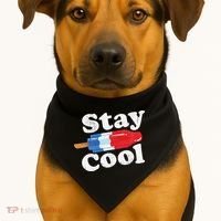 Summer Popsicle Stay Cool Funny Bomb Retro 80s Pop Gift USA-Made Doggie Bandana thumb 1