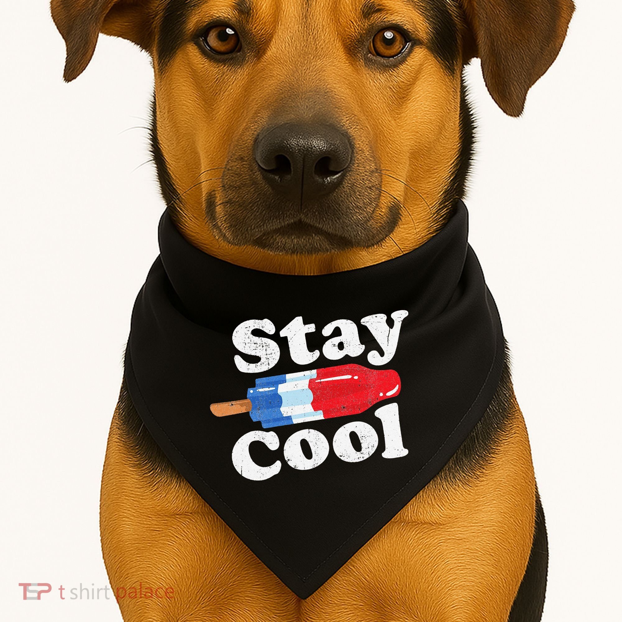 Summer Popsicle Stay Cool Funny Bomb Retro 80s Pop Gift USA-Made Doggie Bandana